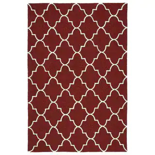 Indoor/ Outdoor Handmade Getaway Red Tiles Rug (9'0 x 12'0)