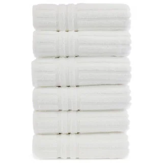 Luxury Hotel and Spa 100-percent Genuine Turkish Cotton Hand Towels Striped (Set of 6)