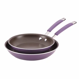 Rachael Ray Cucina Hard Enamel Nonstick Twin Pack Skillet Set, Lavender Purple