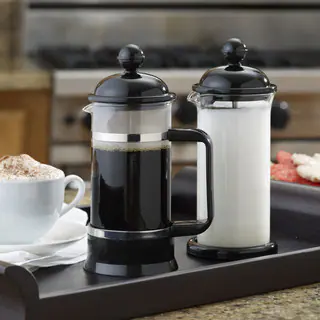 BonJour Coffee 3-Cup La Petite French Press and Milk Frother Set, Black
