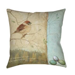 Thumbprintz Bird Quote Sparrow Decorative Pillow