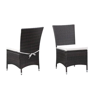Handy Living Aldrich Brown Indoor/Outdoor 2-piece Armless Dining Chair Set