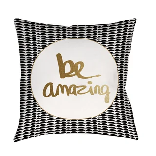Thumbprintz Be Amazing Black and Gold Decorative Pillow