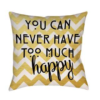 Thumbprintz 'Never Too Much Happy II' Decorative Pillow