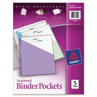 Avery Durable 3-Ring Poly Binder Pocket - 5/PK