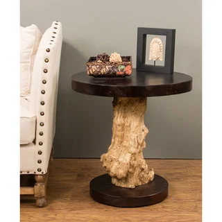 Ambrose Brown Round Side Table