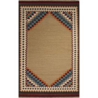 Flatweave Southwestern Oriental Pattern Warm sand/ Crème brulee (8' x 10') Area Rug