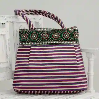 Embellished 'Purple Gujarat Legacy' Shoulder Bag (India)