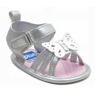 Blue Baby 'P-Fly' Silver Butterfly Sandals