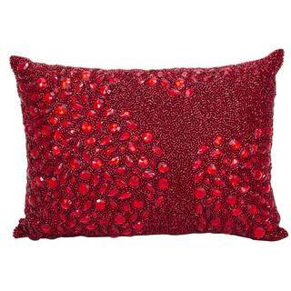 Mina Victory Luminescence Fully Beaded Scarlet Throw Pillow (10-inch x 14-inch) by Nourison