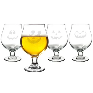 Jack-o-Lantern Belgian Beer Glasses (Set of 4)