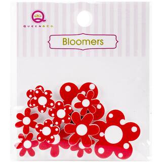 Bloomers Resin Flowers Assorted Sizes 12/PkgRed