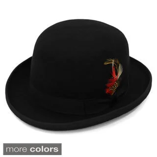 Ferrecci Premium Lined Wool Clockwork Orange Style Classic English Derby Hats