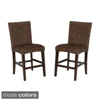 Montgomery Rattan Woven Counter height Stools (Set of 2)