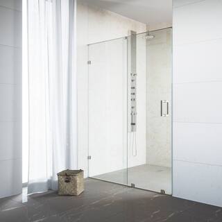 VIGO Ryland 48-inch Frameless Shower Door with 3/8" Clear Glass and Stainless Steel Hardware