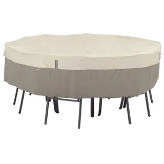 Classic Accessories Belltown Grey Round Patio Table/ Patio Chair Set Cover