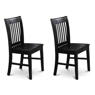 Norfolk Black Wooden Seat Dining Chair (Set of 2)