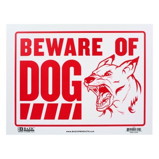 Bazic Small Beware of Dog Sign (9 x 12 inches)