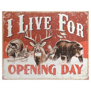 Vintage Metal Art 'Live for Opening Day' Decorative Tin Sign
