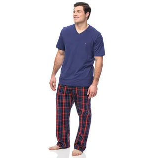 Tommy Hilfiger Men's Navy and Red Short Sleeve Pajama Box Set