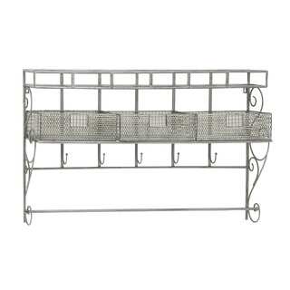 Sparkling Metal Wall Shelf with Hook