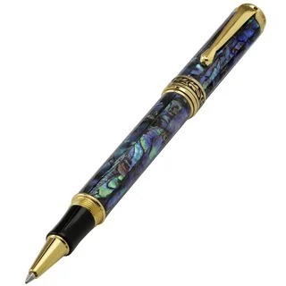 Xezo Maestro Limited Edition Natural Sea Shell Fine Rollerball Pen with 18k Goldplated Parts