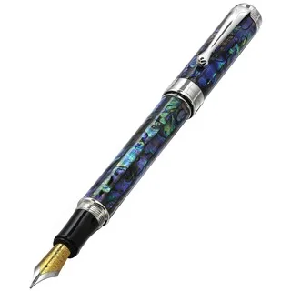 Xezo Maestro Limited Edition Natural Sea Shell Medium Nib Fountain Pen with Platinum Plated Parts