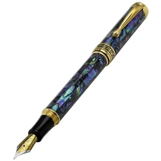 Xezo Maestro 18k Gold Plated Natural Sea Shell Fine Nib Fountain Pen