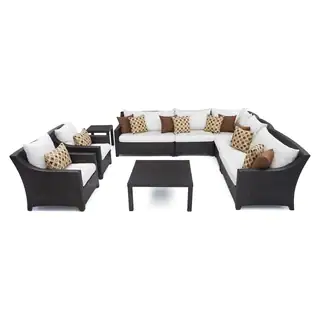 RST Brands Deco 9-piece Corner Sectional and Club Chair Set with Moroccan Cream Cushions