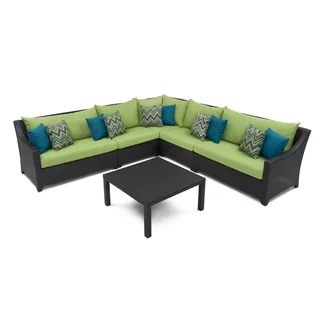 RST Brands Deco 6-piece Corner Sectional Set with Gingko Green Cushions