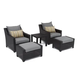 RST Brands Deco 5-piece Club Chair and Ottoman Set with Charcoal Grey Cushions