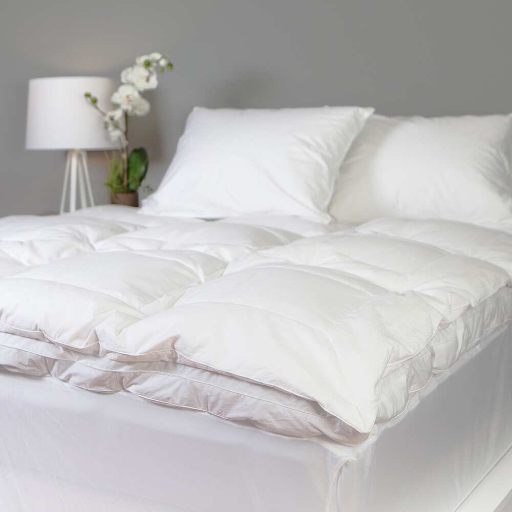 Down and Goose Feather Cotton Bed by Grandeur Collection - white