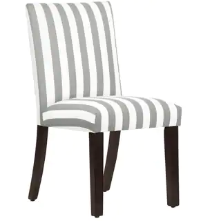 Skyline Furniture Uptown Dining Chair in Canopy Stripe Storm Twill