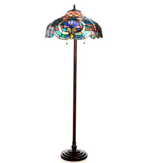 Chloe Tiffany Style Victorian/ Dragonfly Design 2-light Bronze Floor Lamp