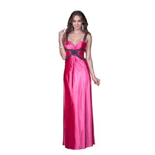 Women's Pink Open Back Satin Gown