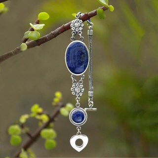 Sterling Silver 'Blue Bouquet' Sodalite Bracelet (Peru)