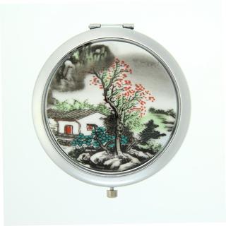 Handmade Porcelain Chinese Scenery Cosmetic Mirror (China)