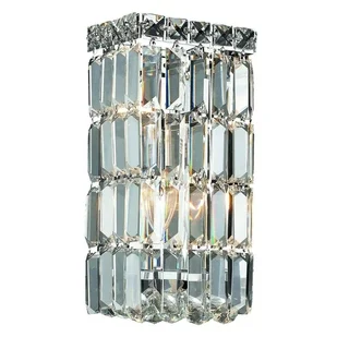 Elegant Lighting Crystal Clear 2-light Chrome 6-inch Royal Cut Wall Sconce