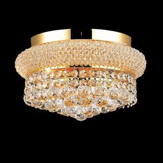 Elegant Lighting Gold 12-inch Royal Cut Crystal Clear Flush Mount
