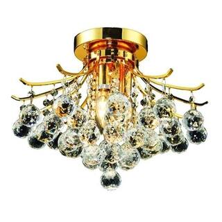 Elegant Lighting 3-light Gold 16-inch Royal Cut Crystal Clear Flush Mount