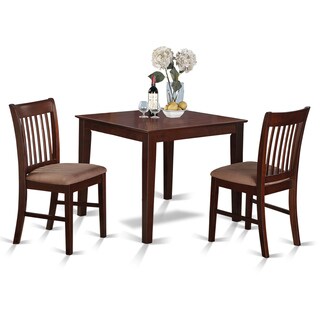 Mahogany Square Table and 2 Kitchen Chairs 3-piece Dining Set