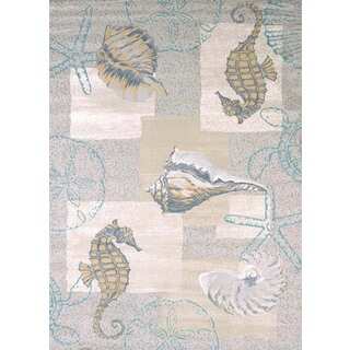 Structures Seahorse & Shell Area Rug (5'3 x 7'2)