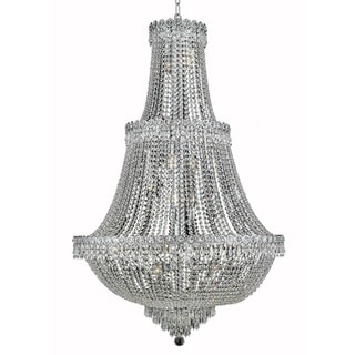 Elegant Lighting 30-inch Chrome Royal Cut Crystal Clear Large Hanging Fixture