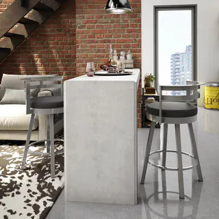 Amisco Render 30-inch Swivel Metal Barstool