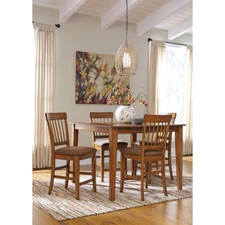 Signature Design by Ashley Berringer Rustic Brown Counter Table and Barstools Set