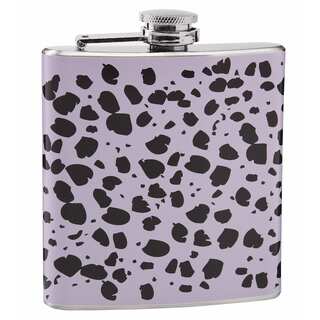 Top Shelf Light Purple and Black Cheetah Print 6-ounce Hip Flask