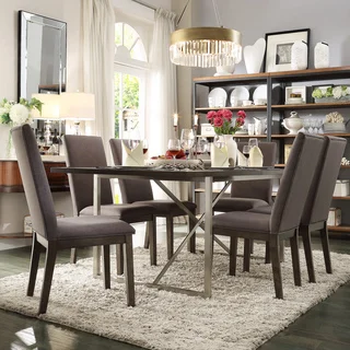 INSPIRE Q Ridgefield Industrial Weathered Top Rectangle Dining Set