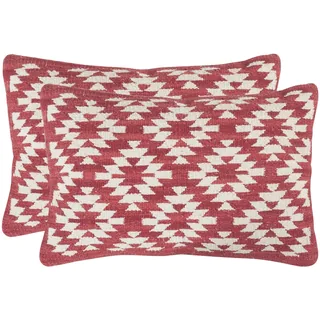 Safavieh Southwestern Diamond Red Throw Pillows (12-inches x 20-inches) (Set of 2)