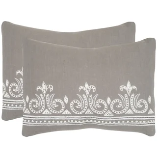 Safavieh Savoy Sterling Throw Pillows (12-inches x 20-inches) (Set of 2)