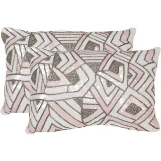 Safavieh Ricci Pale Pink Throw Pillows (12-inches x 18-inches) (Set of 2)